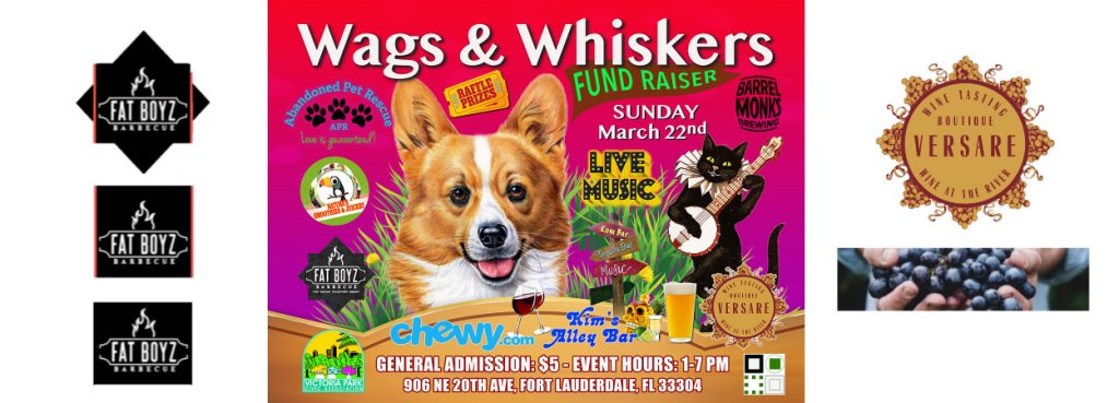 WAGS & WHISKERS BBQ ADOPTION EVENT (3/22) @ VERSARE WINE TASTING BOUTIQUE | Fort Lauderdale | Florida | United States