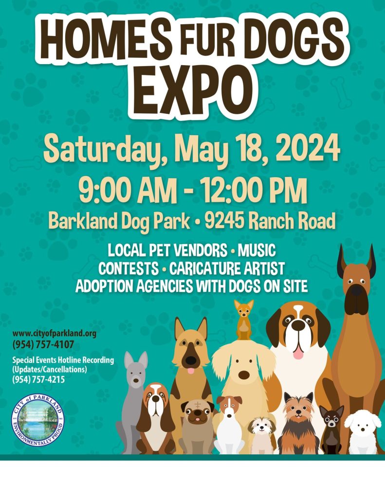 PARKLAND HOMES FUR DOGS EXPO (5/18) @ Barkland Dog Park | Parkland | Florida | United States